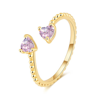 Bague réglable avec 12 pierres de naissance en zircon