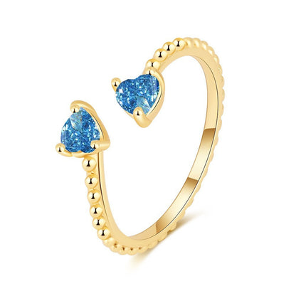 Bague réglable avec 12 pierres de naissance en zircon