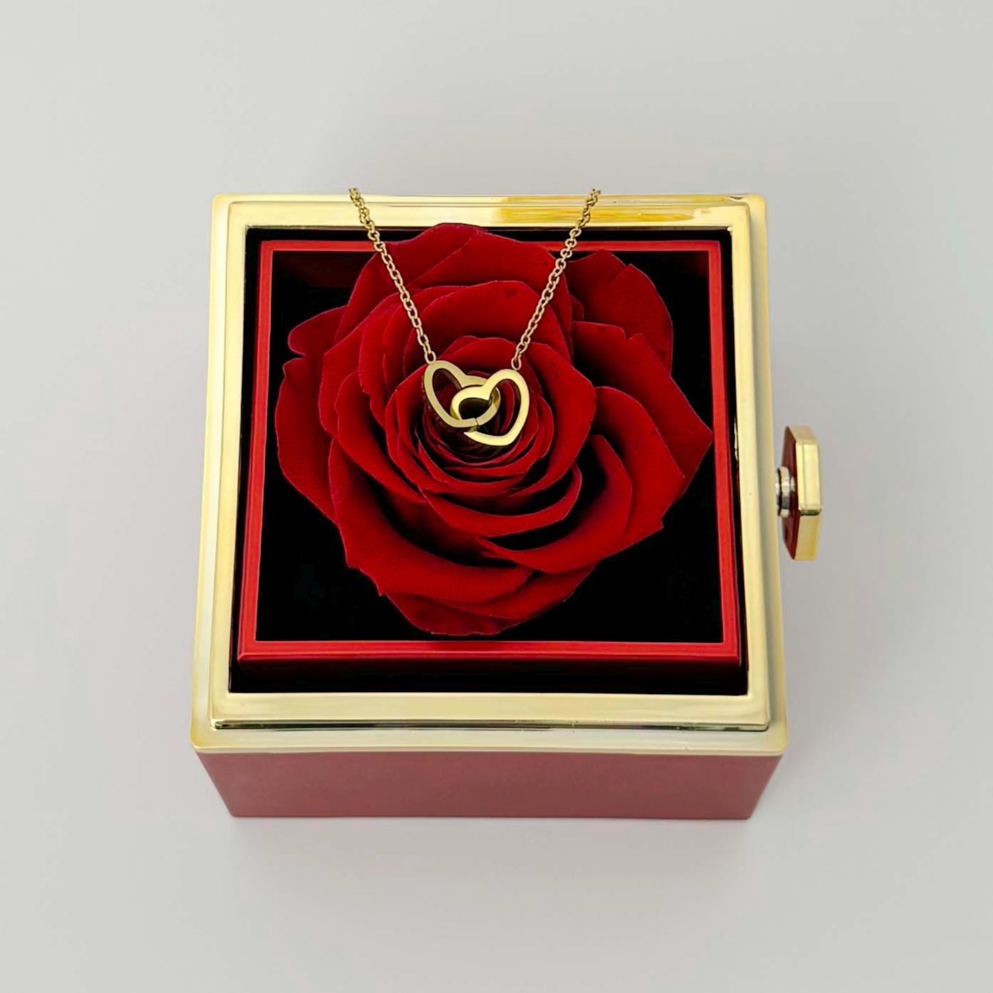 Eternal Flower Box with Hidden Engraved Necklace