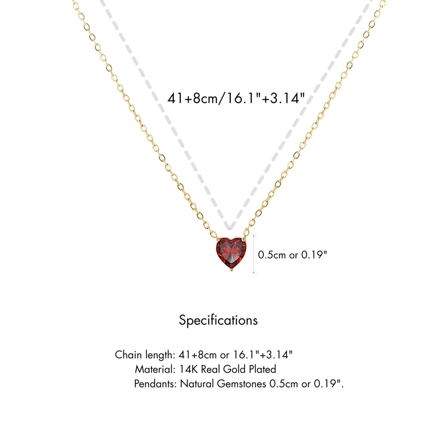 Custom Birthstone Heart Necklace