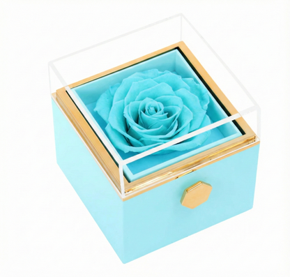 Eternal Flower Box with Hidden Engraved Necklace