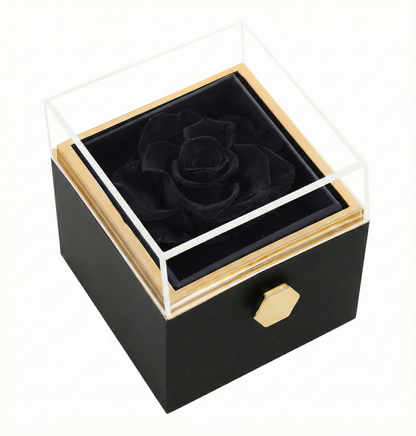 Eternal Flower Box with Hidden Engraved Necklace