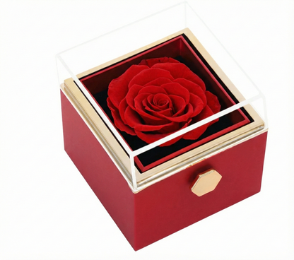 Eternal Flower Box with Hidden Engraved Necklace